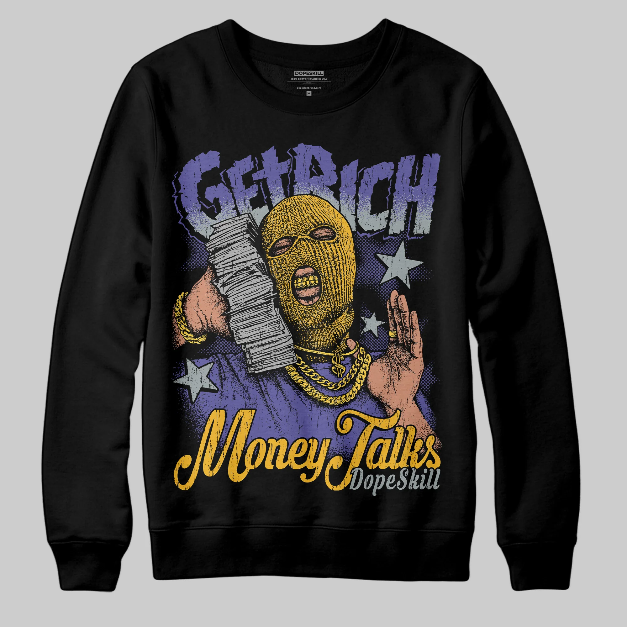 Lakers 4s DopeSkill Sweatshirt Get Rich Graphic