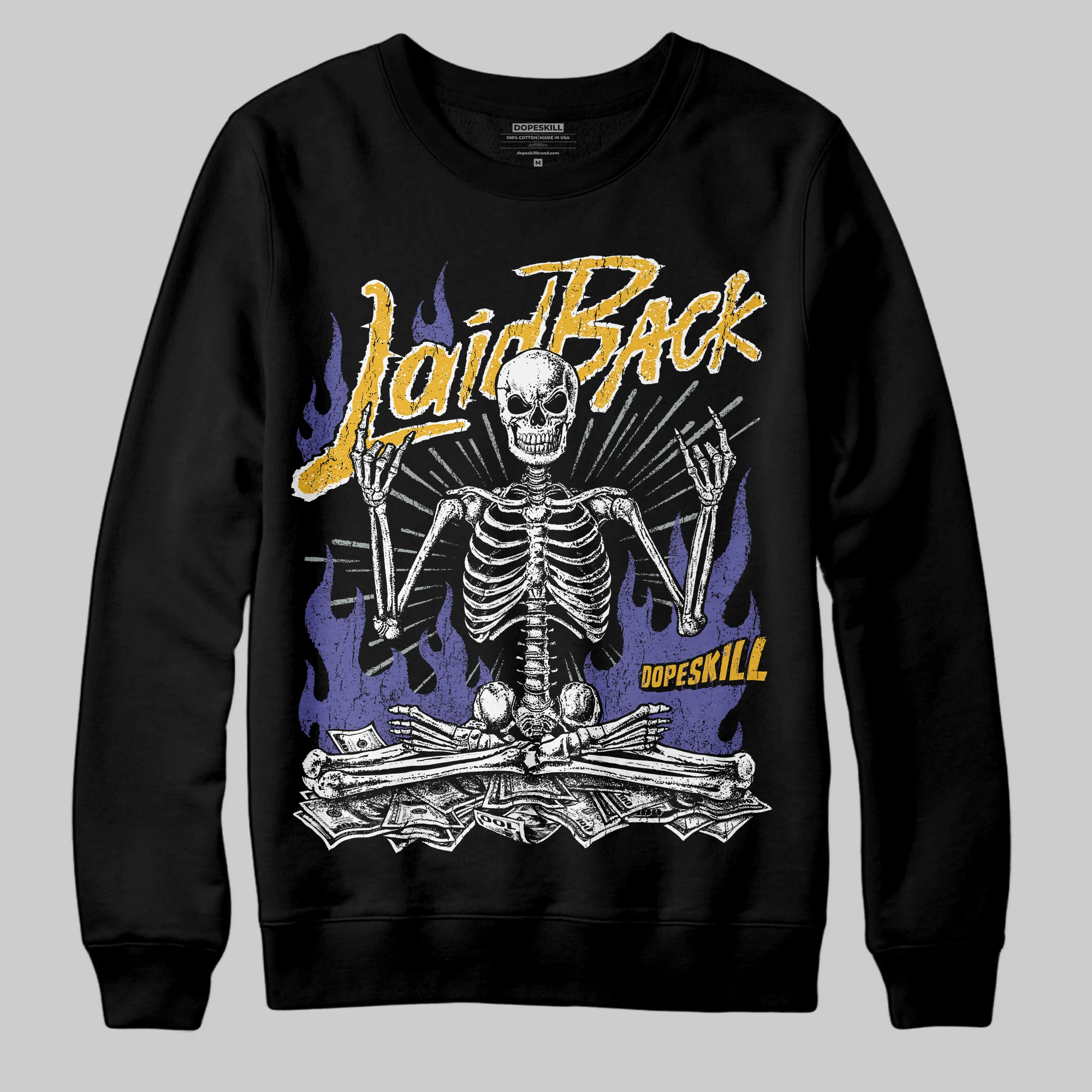 Lakers 4s DopeSkill Sweatshirt Laid Back Graphic
