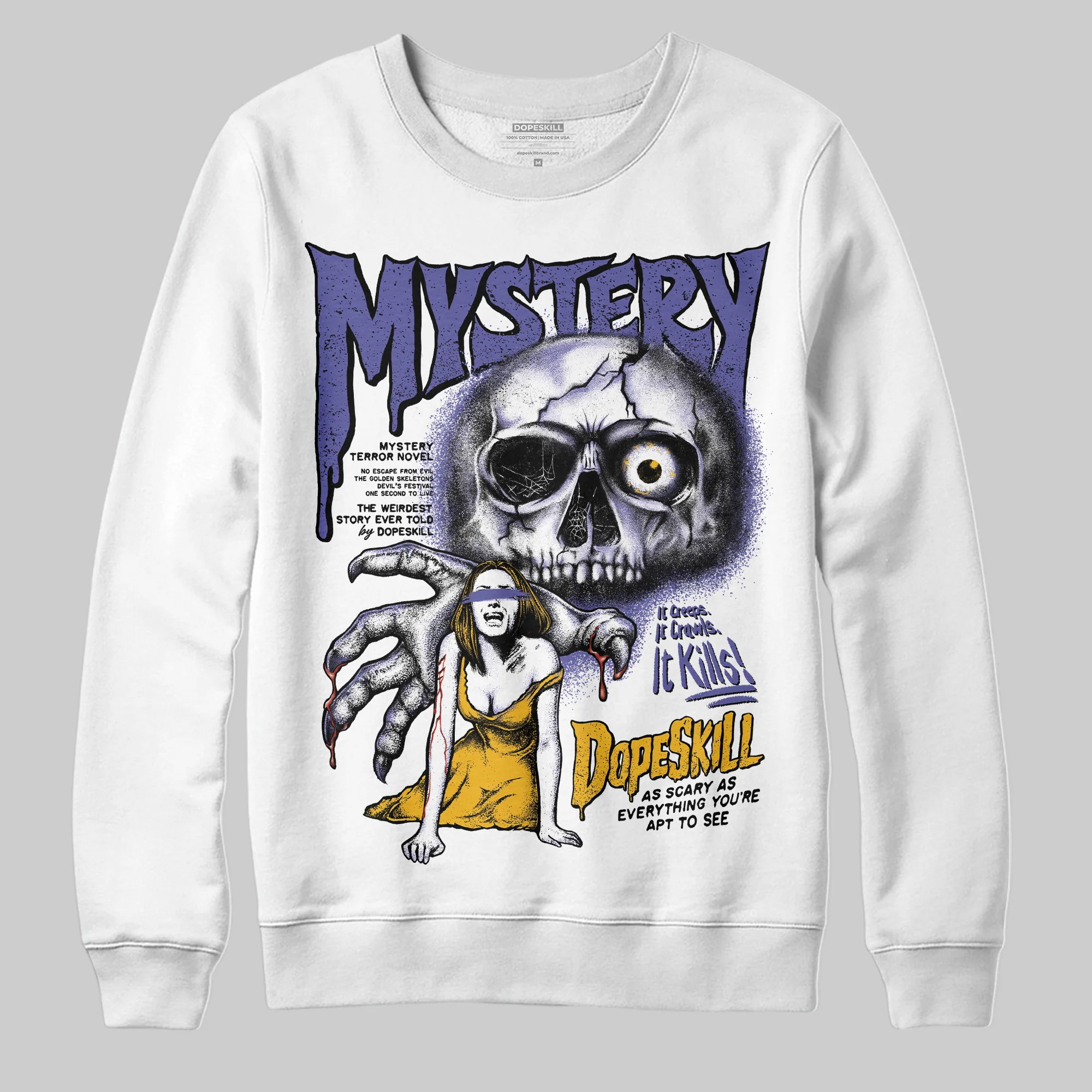 Lakers 4s DopeSkill Sweatshirt Mystery Ghostly Grasp Graphic - Image 2