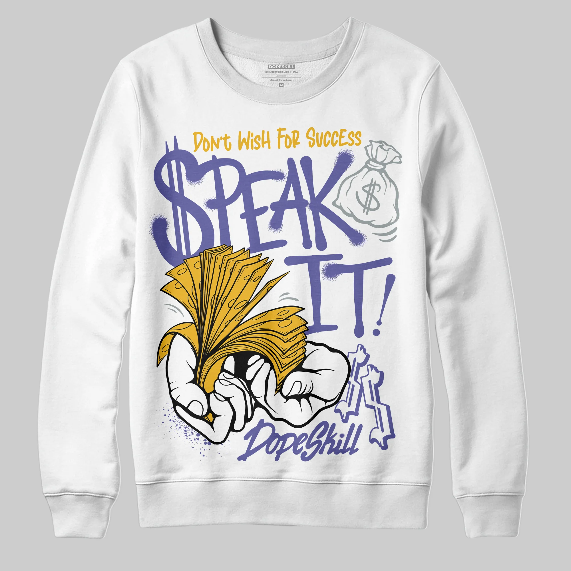 Lakers 4s DopeSkill Sweatshirt Speak It Graphic - Image 2