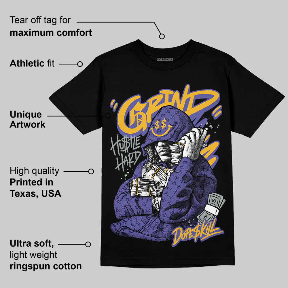 Lakers 4s DopeSkill T-Shirt Grind Pray Graphic - Image 3