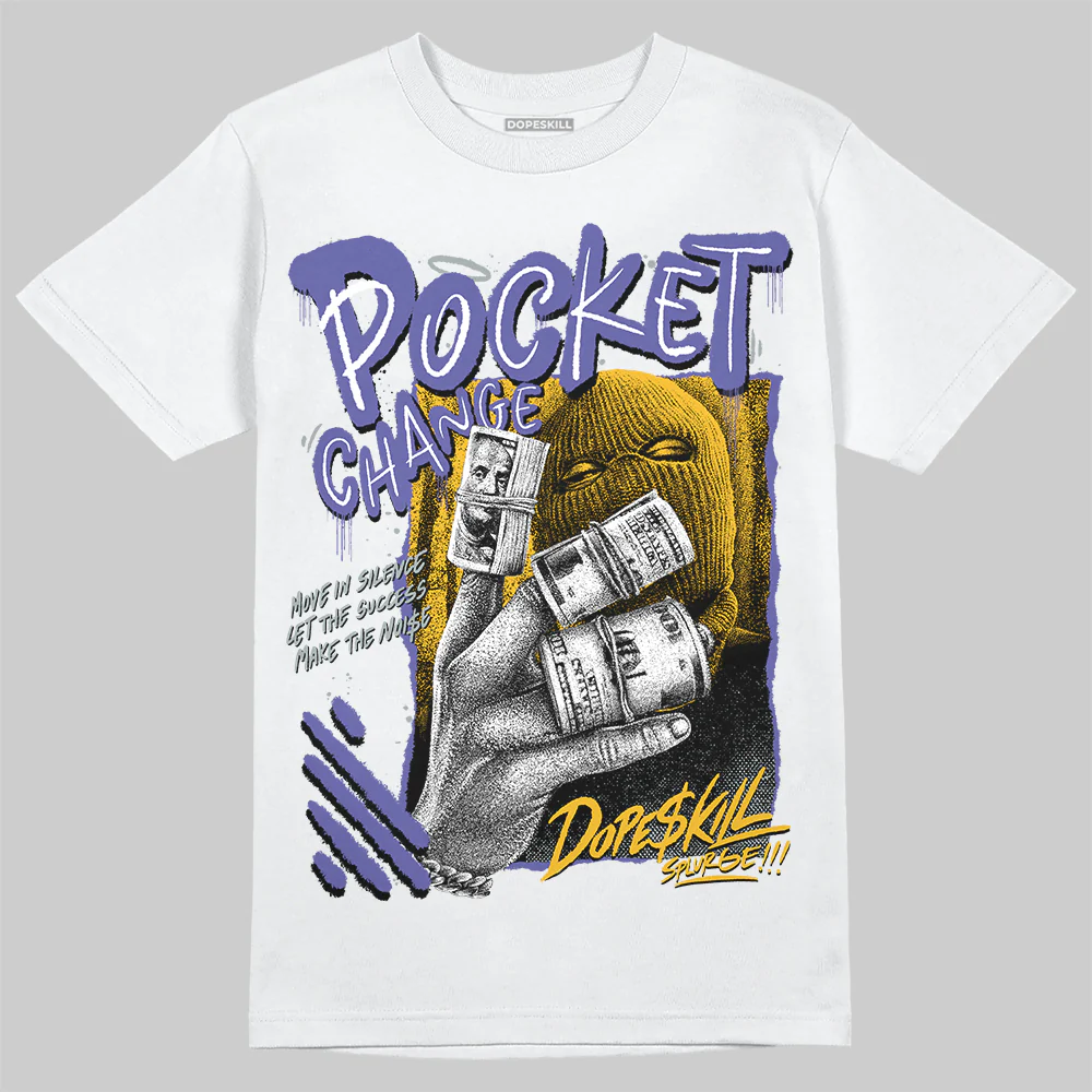 Lakers 4s DopeSkill T-Shirt Pocket Change Graphic - Image 2