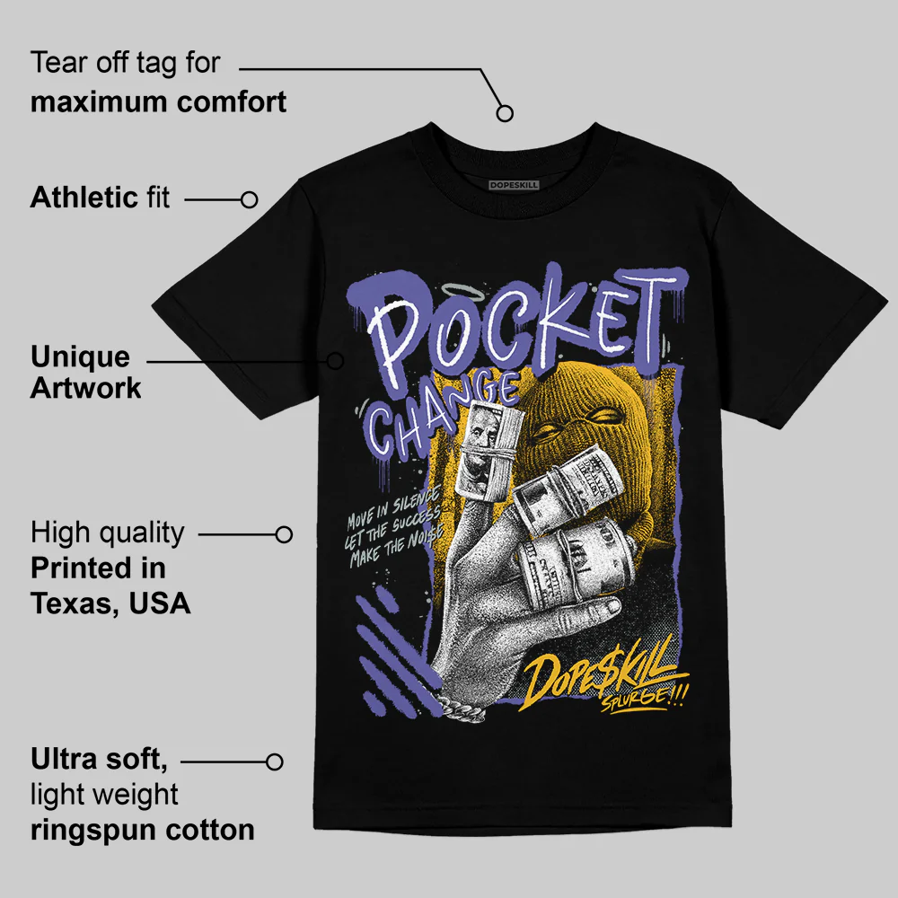 Lakers 4s DopeSkill T-Shirt Pocket Change Graphic - Image 3