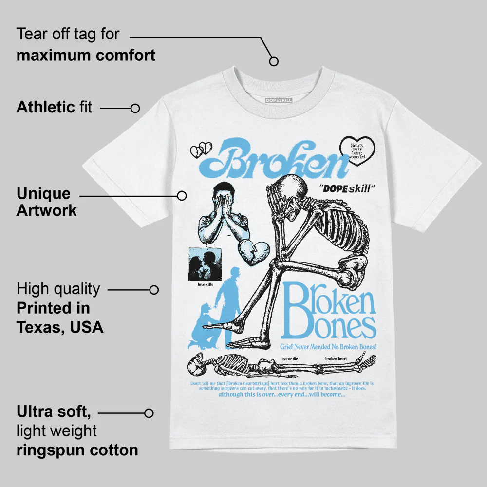 Legend Blue 11s DopeSkill T-Shirt Broken Bones Graphic - Image 3