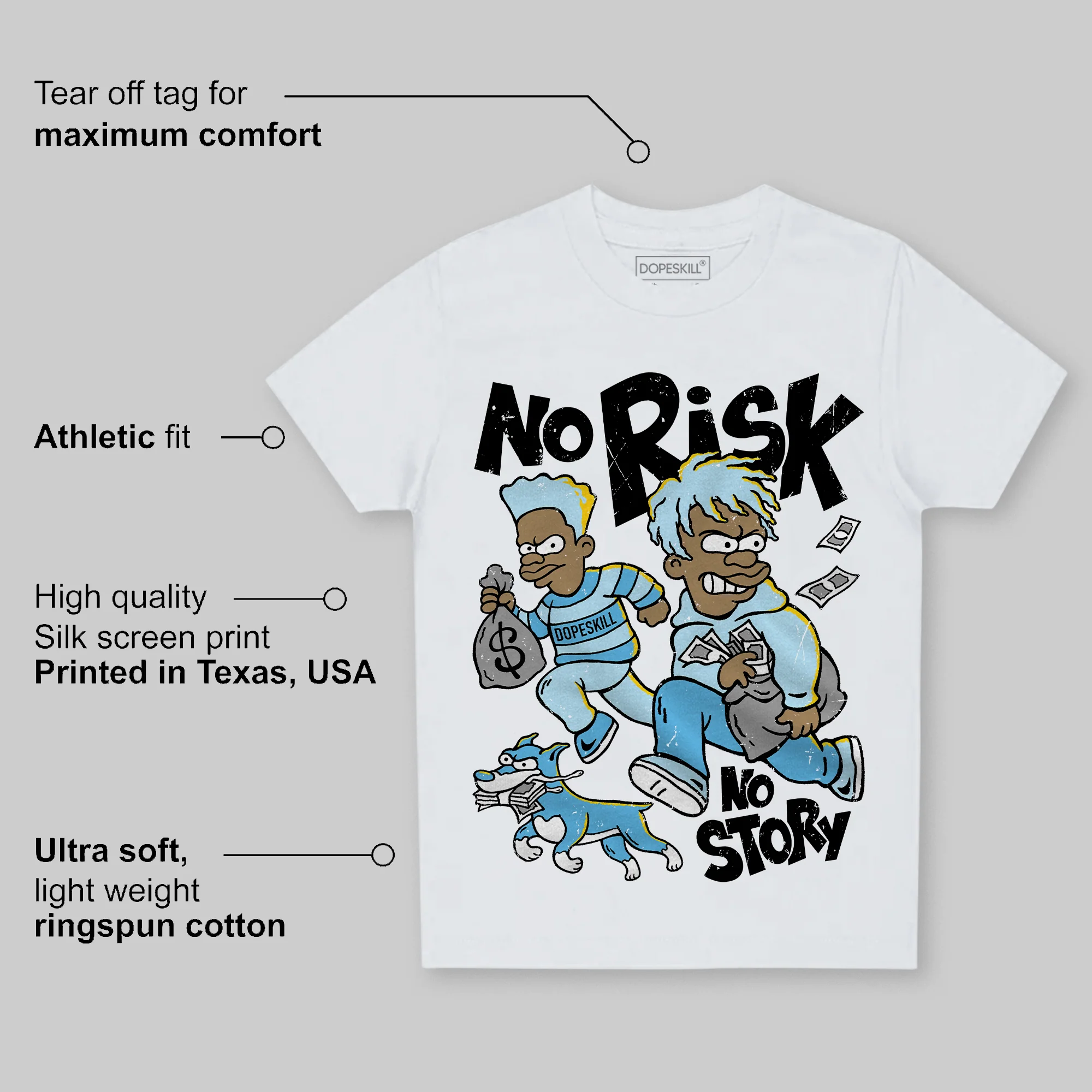 Legend Blue 11s DopeSkill Toddler Kids T-shirt No Risk No Story Graphic - Image 3