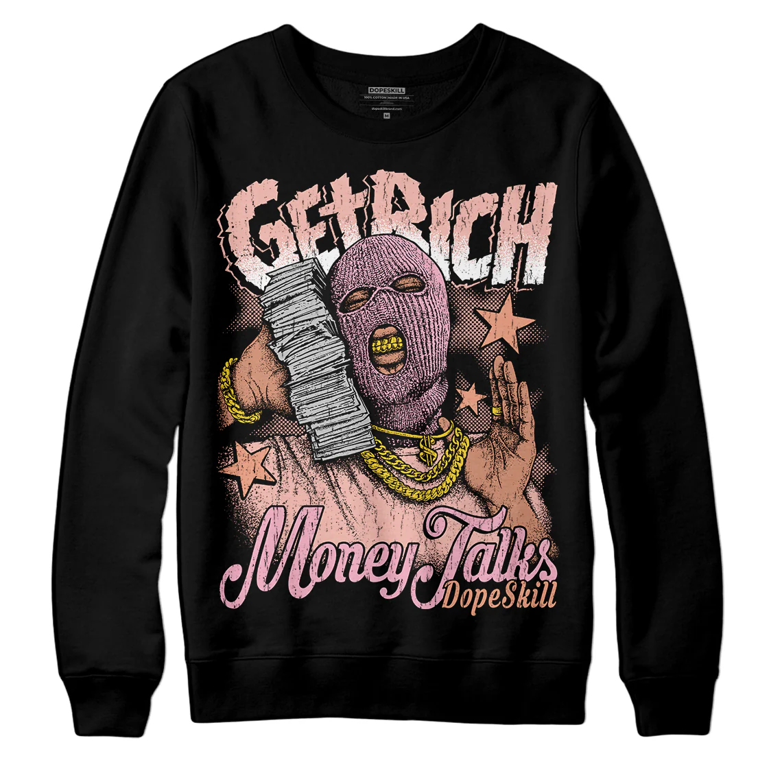 Legend Pink 11s DopeSkill Sweatshirt Get Rich Graphic - Image 2