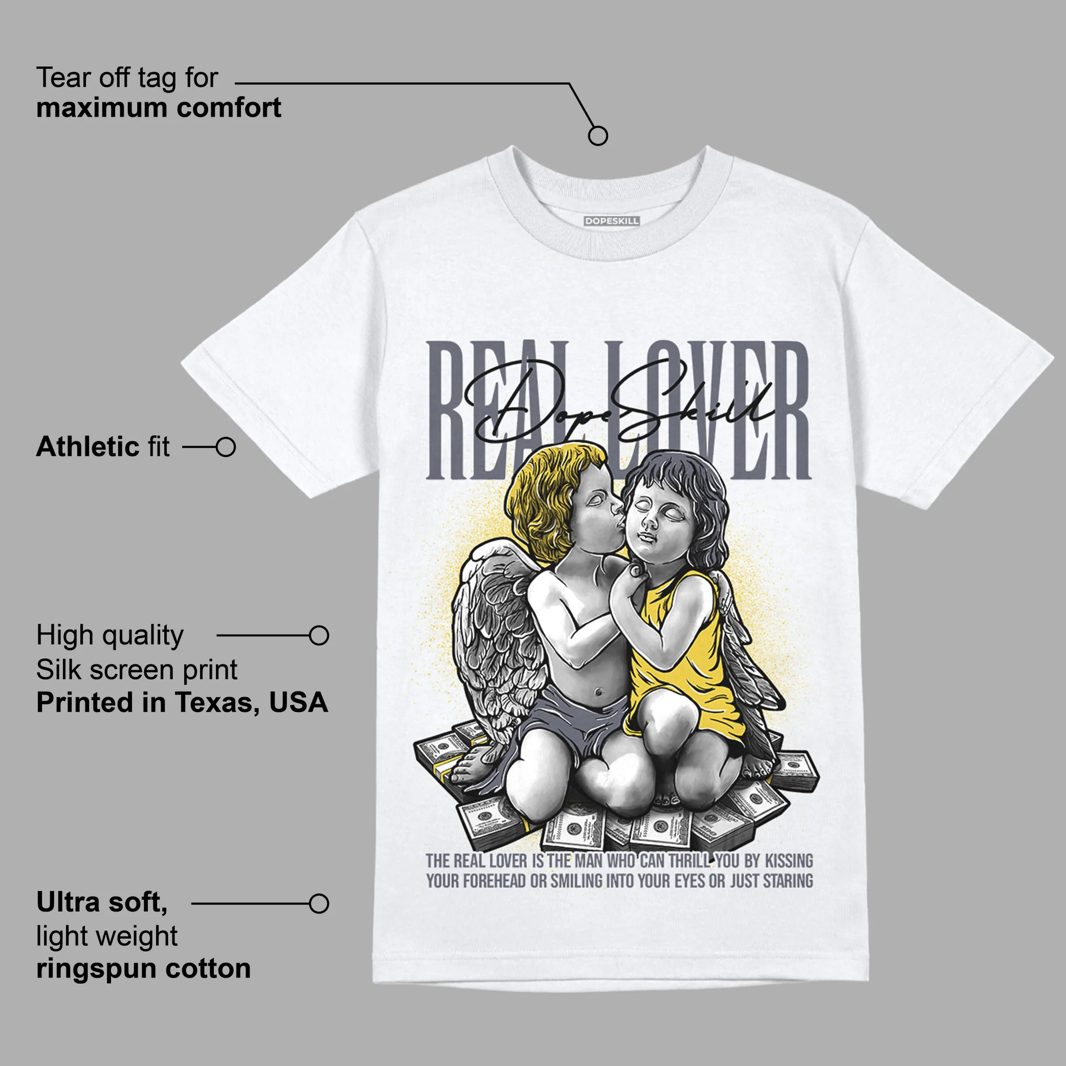 Lightning 4s DopeSkill T-Shirt Real Lover Graphic - Image 3