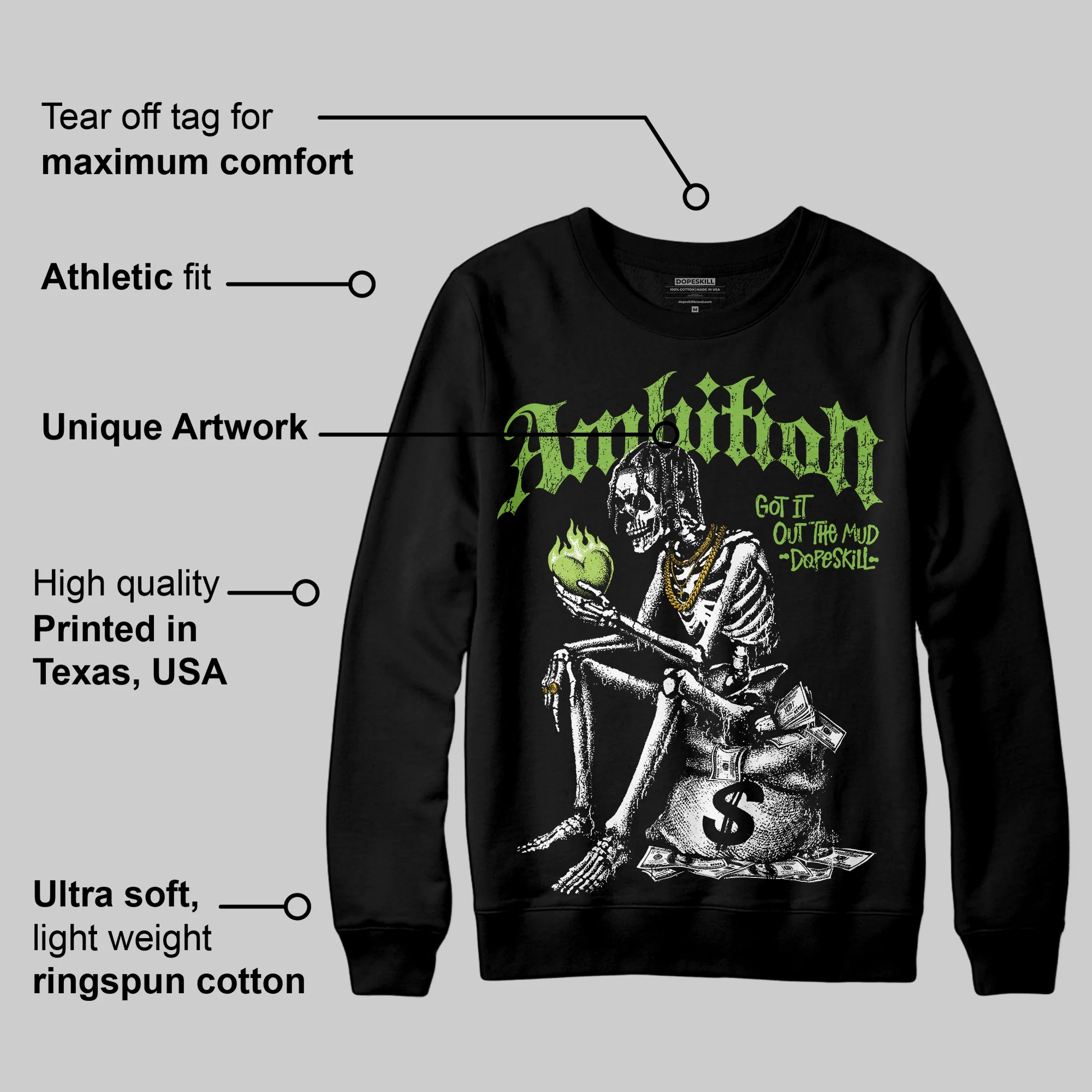 Max 95 OG 'Neon' DopeSkill Sweatshirt Ambition Graphic - Image 3