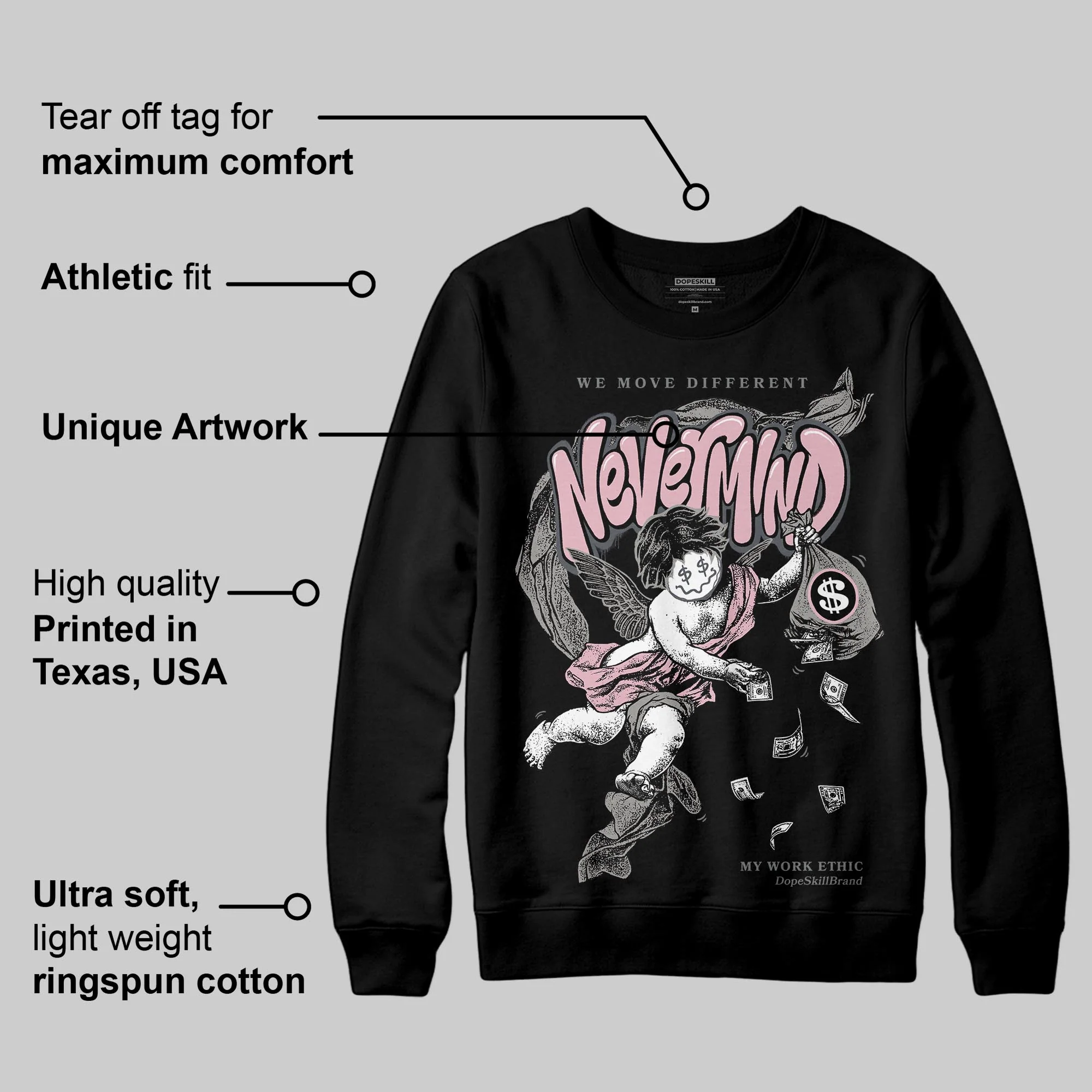 Max 95 OG “Pink Foam” DopeSkill Sweatshirt Nevermind Graphic - Image 3