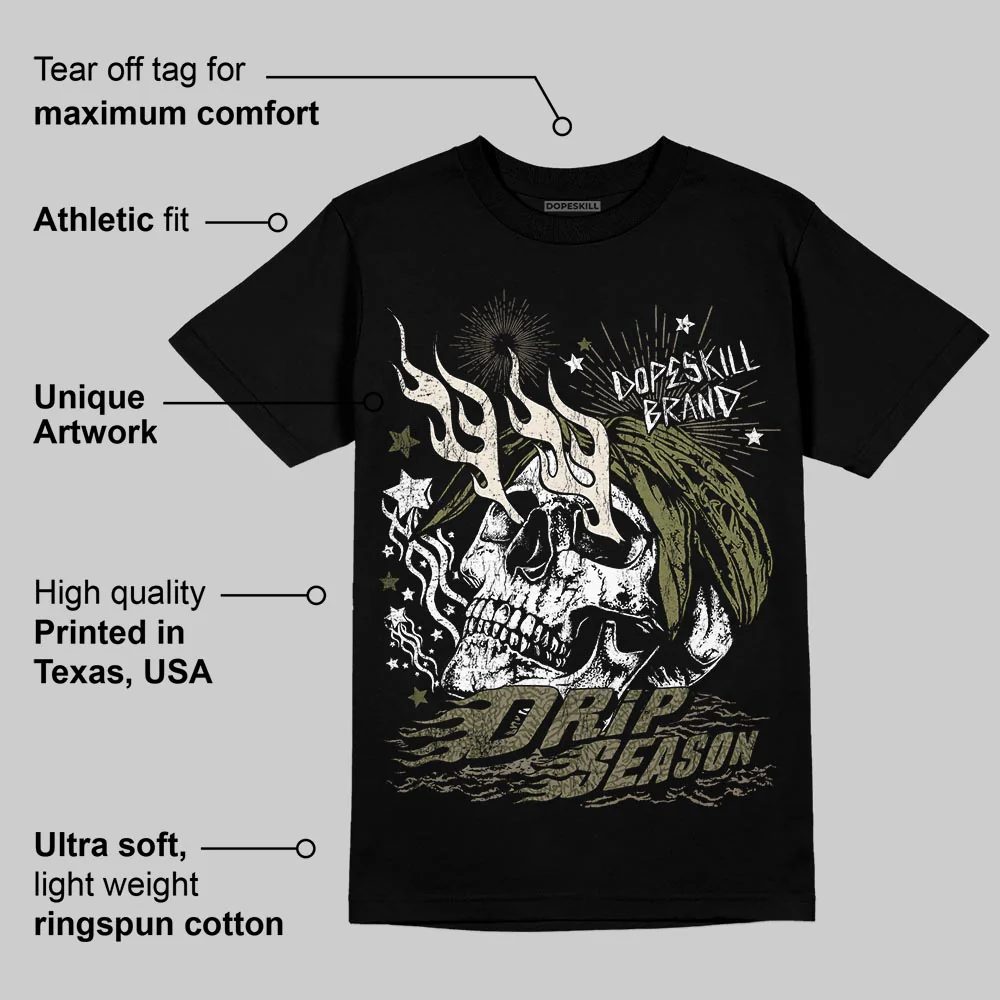 Medium Olive 3s DopeSkill T-Shirt Drip Season Graphic - Image 4