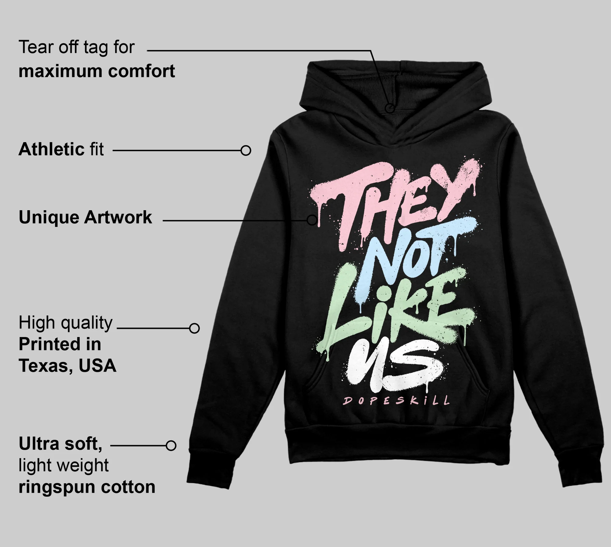 Medium Soft Pink 4s DopeSkill Hoodie Sweatshirt They Not Like Us Graphic - Image 3