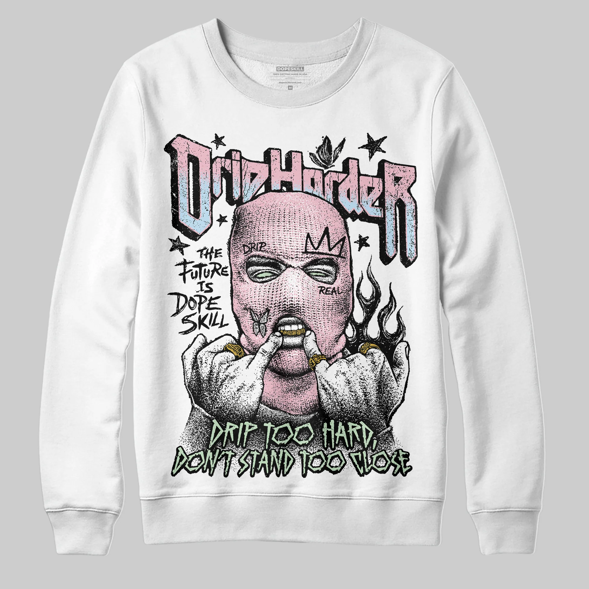 Medium Soft Pink 4s DopeSkill Sweatshirt Drip Harder Graphic - Image 2