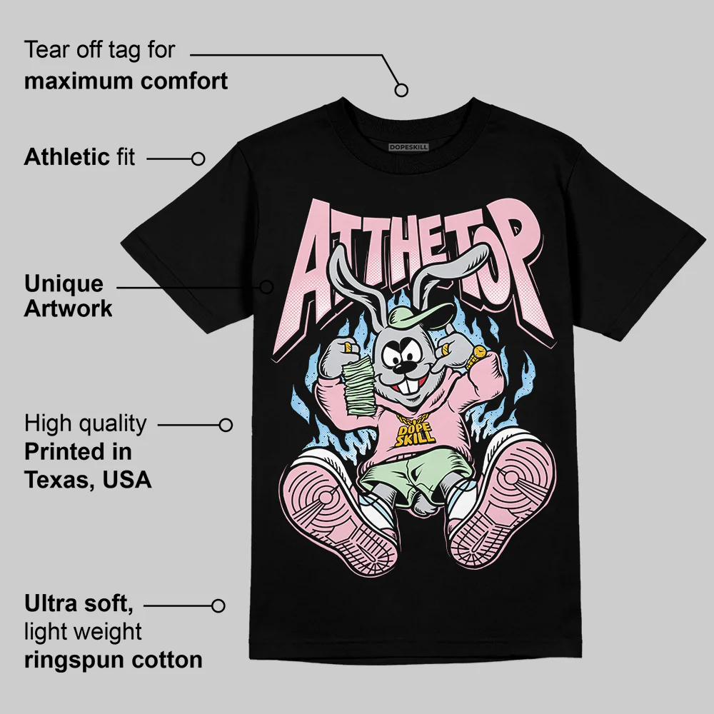Medium Soft Pink 4s DopeSkill T-Shirt At The Top Graphic - Image 3