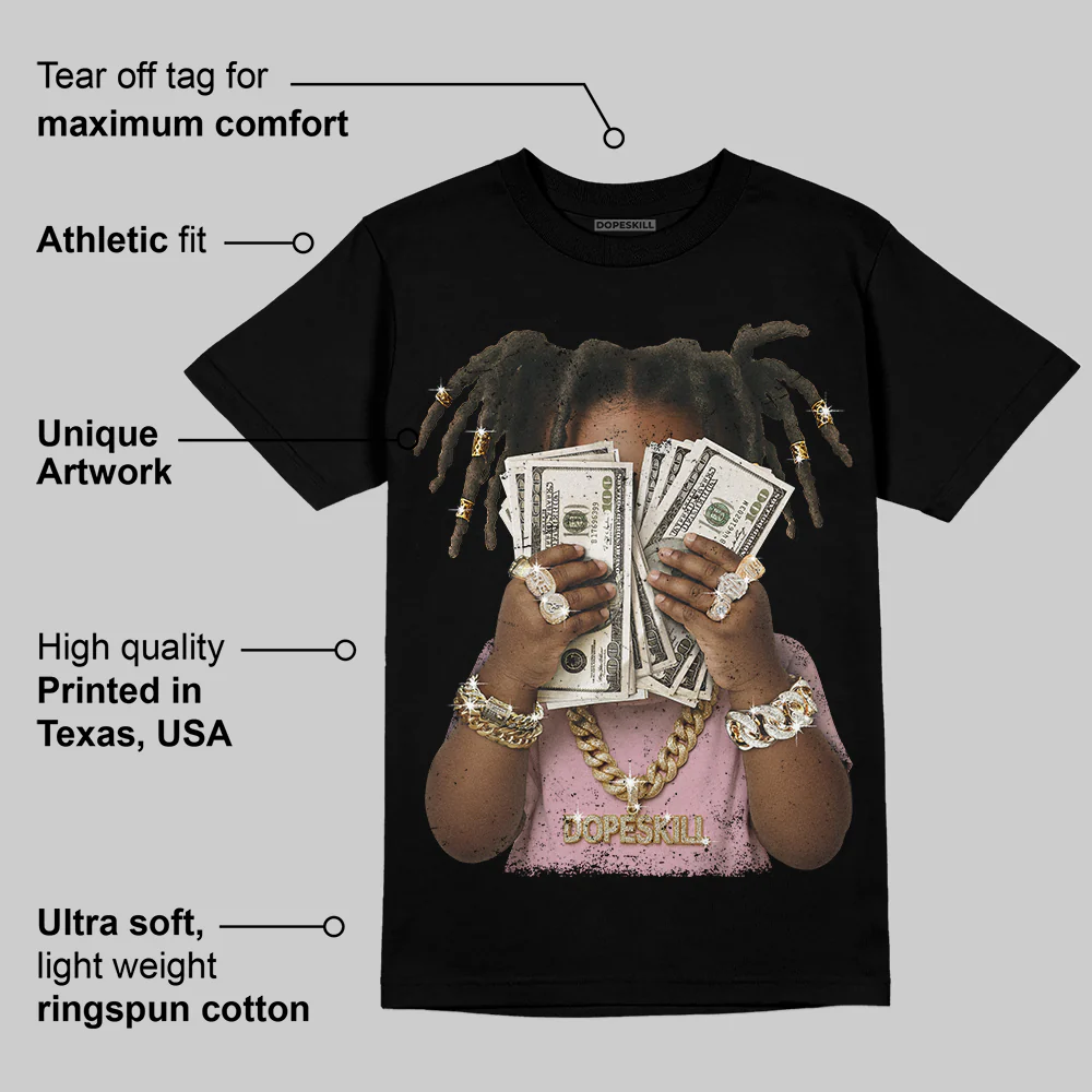 Medium Soft Pink 4s DopeSkill T-Shirt Rich Youth Graphic - Image 3