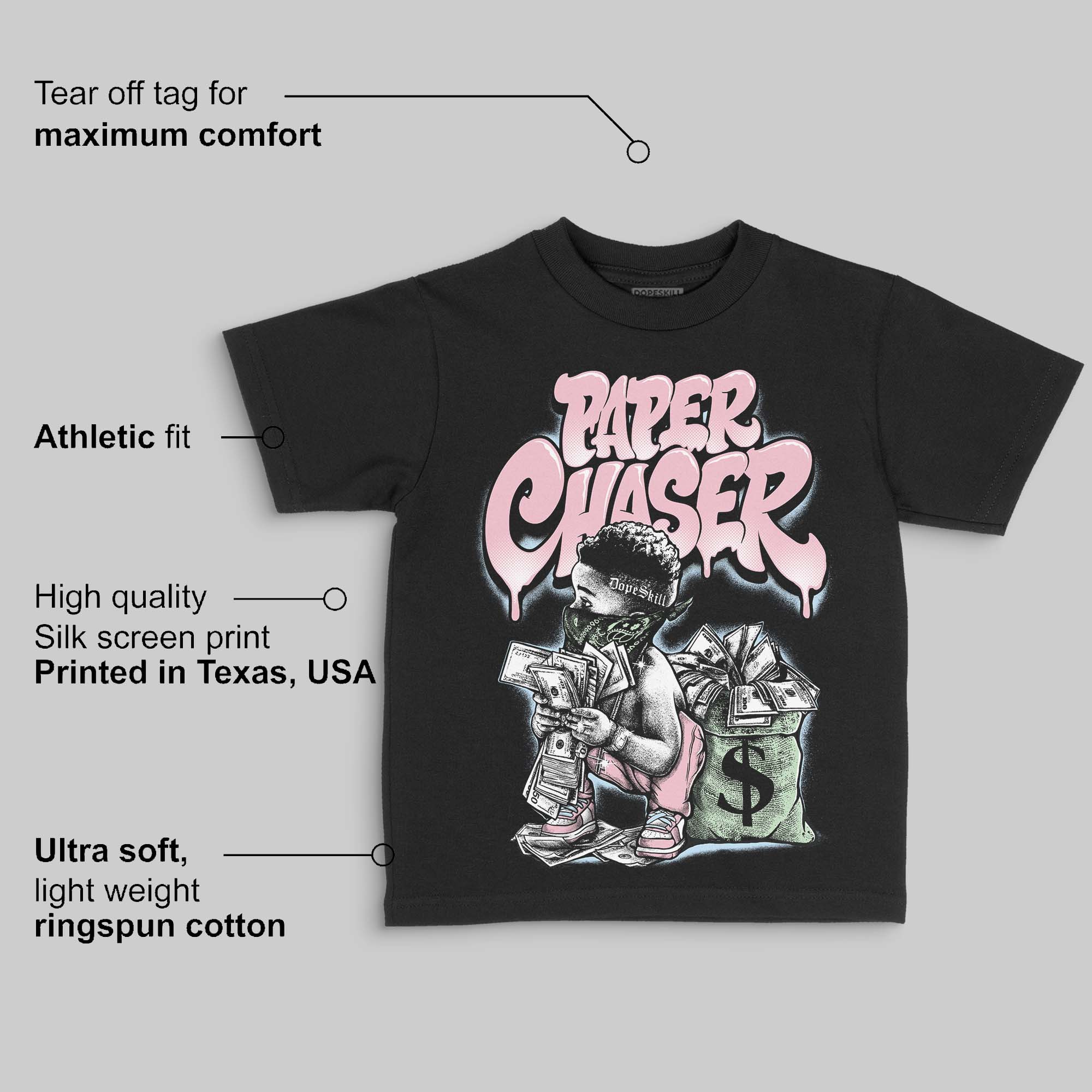 Medium Soft Pink 4s DopeSkill Toddler Kids T-shirt Paper Chaser Boy Graphic - Image 3