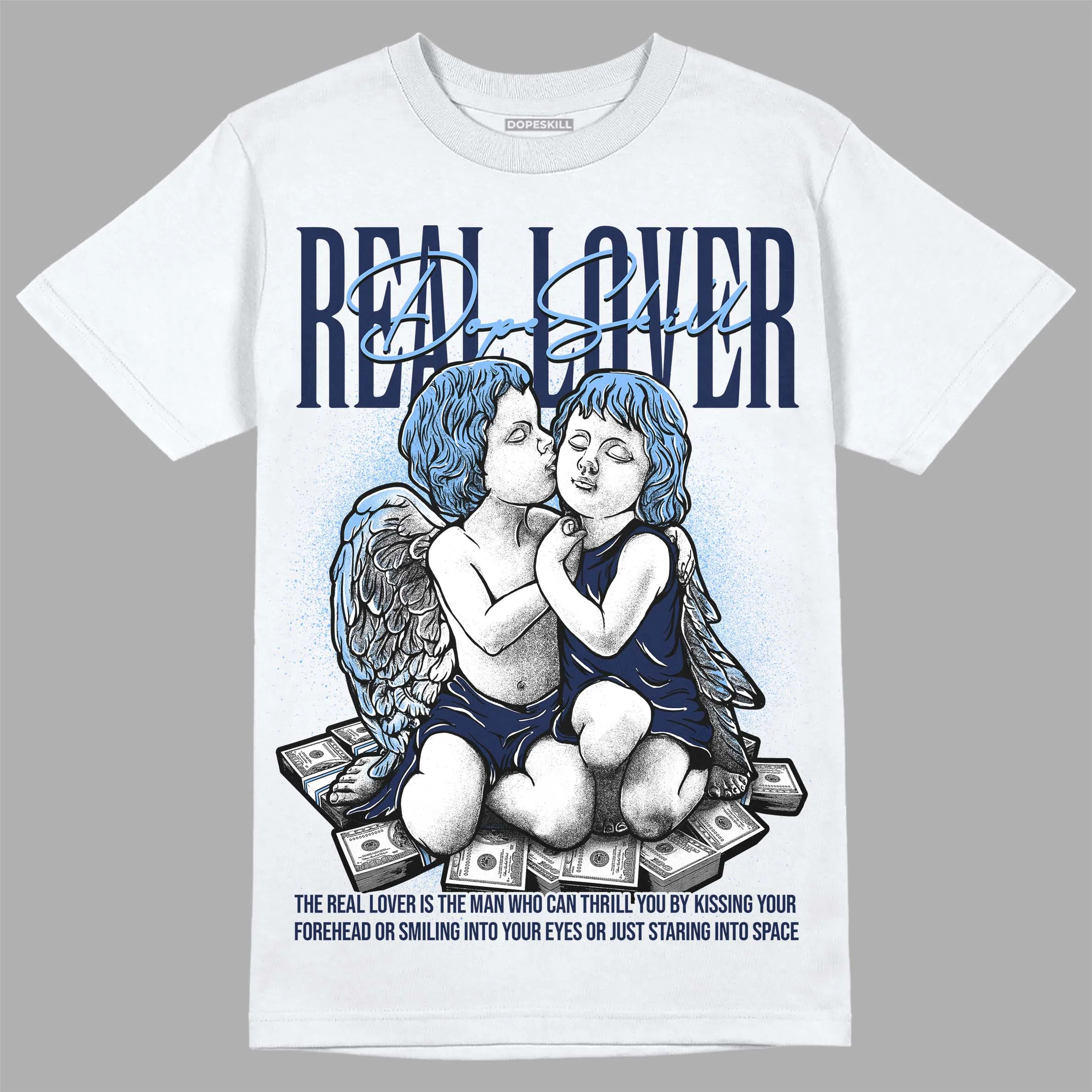 Midnight Navy 5s DopeSkill T-Shirt Real Lover Graphic
