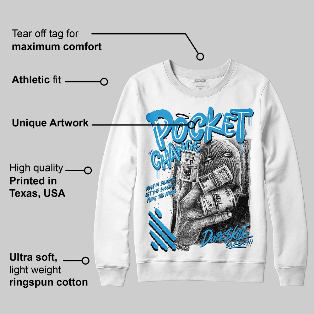 Military Blue 4s DopeSkill Sweatshirt Pocket Change Graphic - Image 3