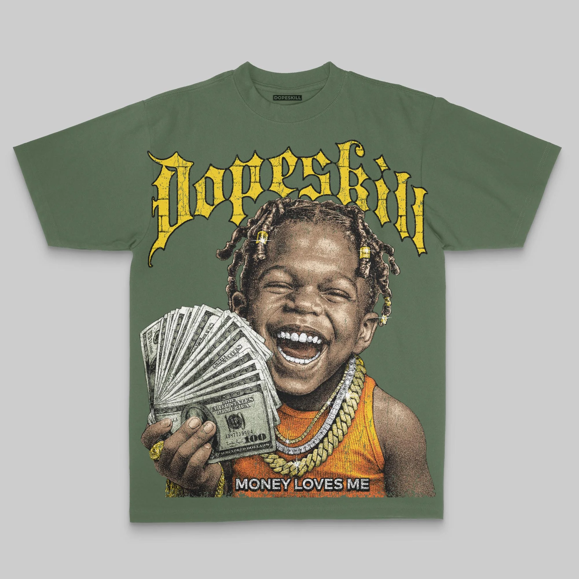 Money Loves Me Oversize Print DopeSkill T-shirt - Image 4