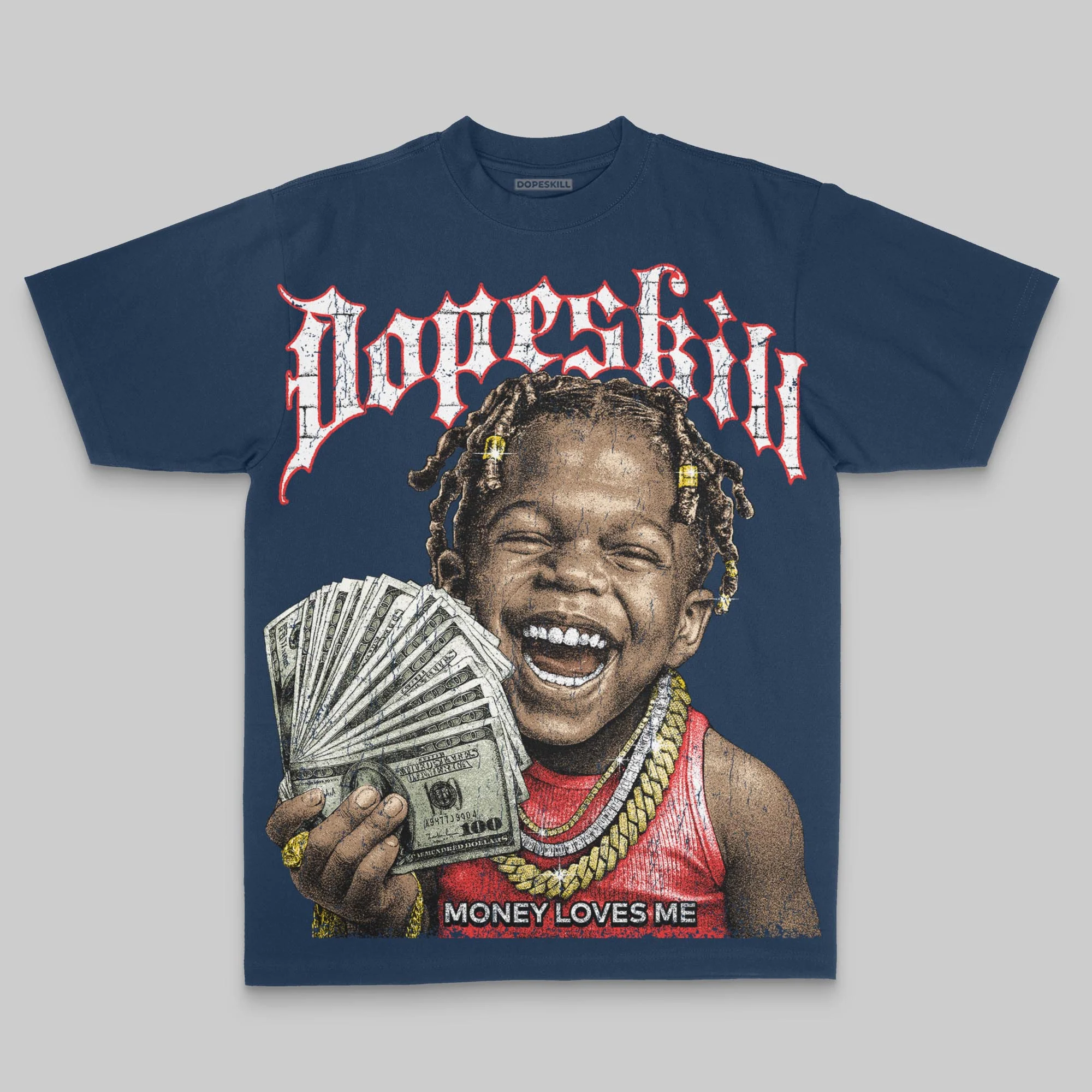 Money Loves Me Oversize Print DopeSkill T-shirt - Image 6