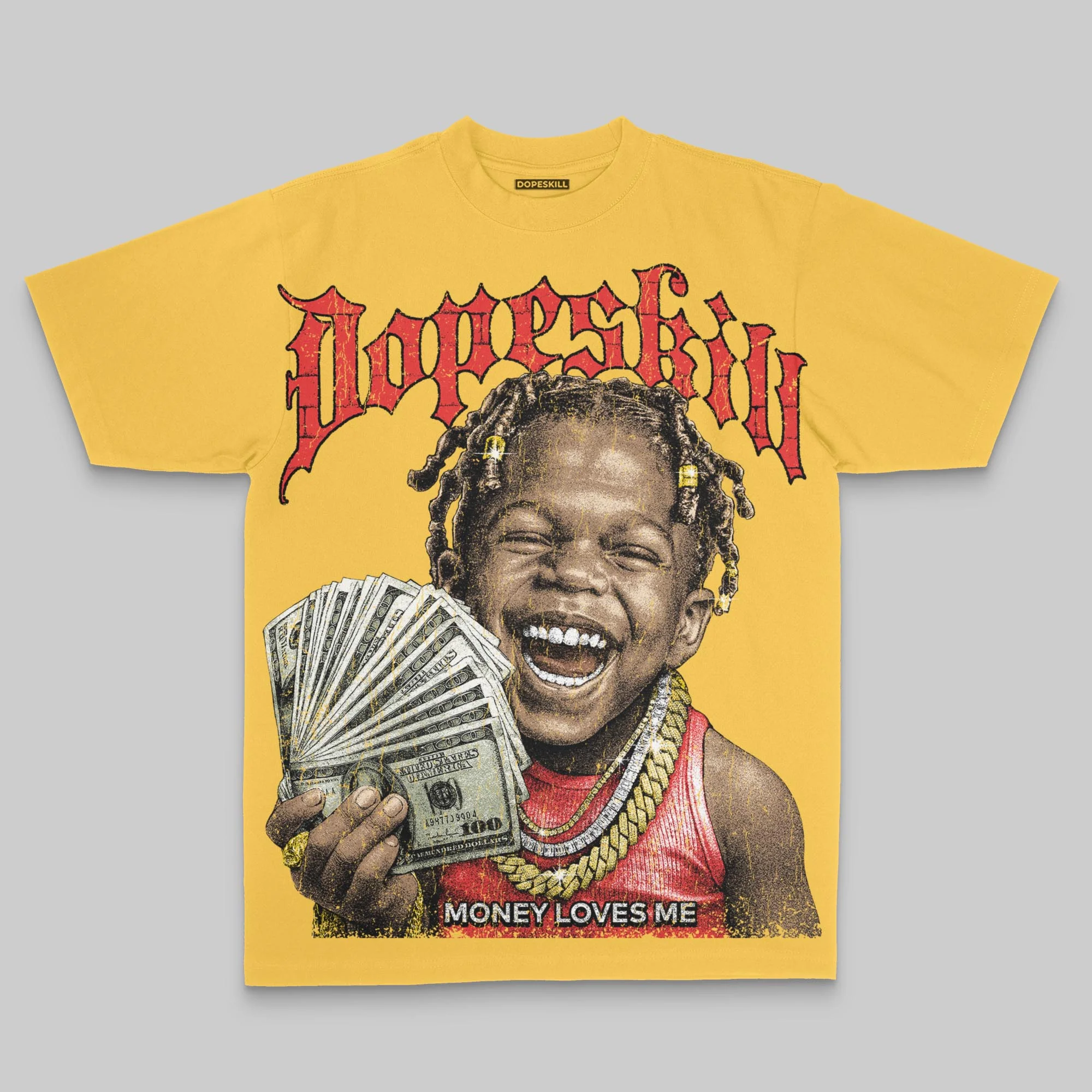 Money Loves Me Oversize Print DopeSkill T-shirt - Image 9