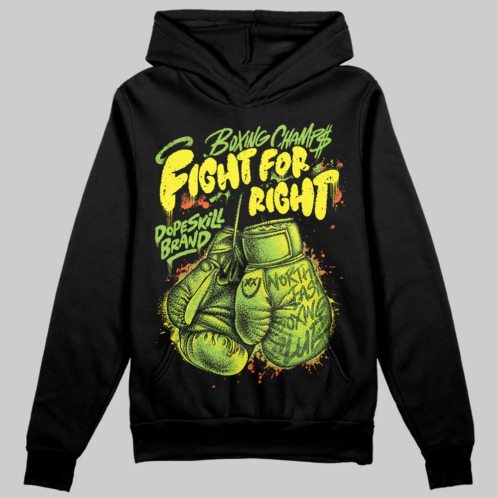 Neon Green Collection DopeSkill Hoodie Sweatshirt Fight For Right Graphic