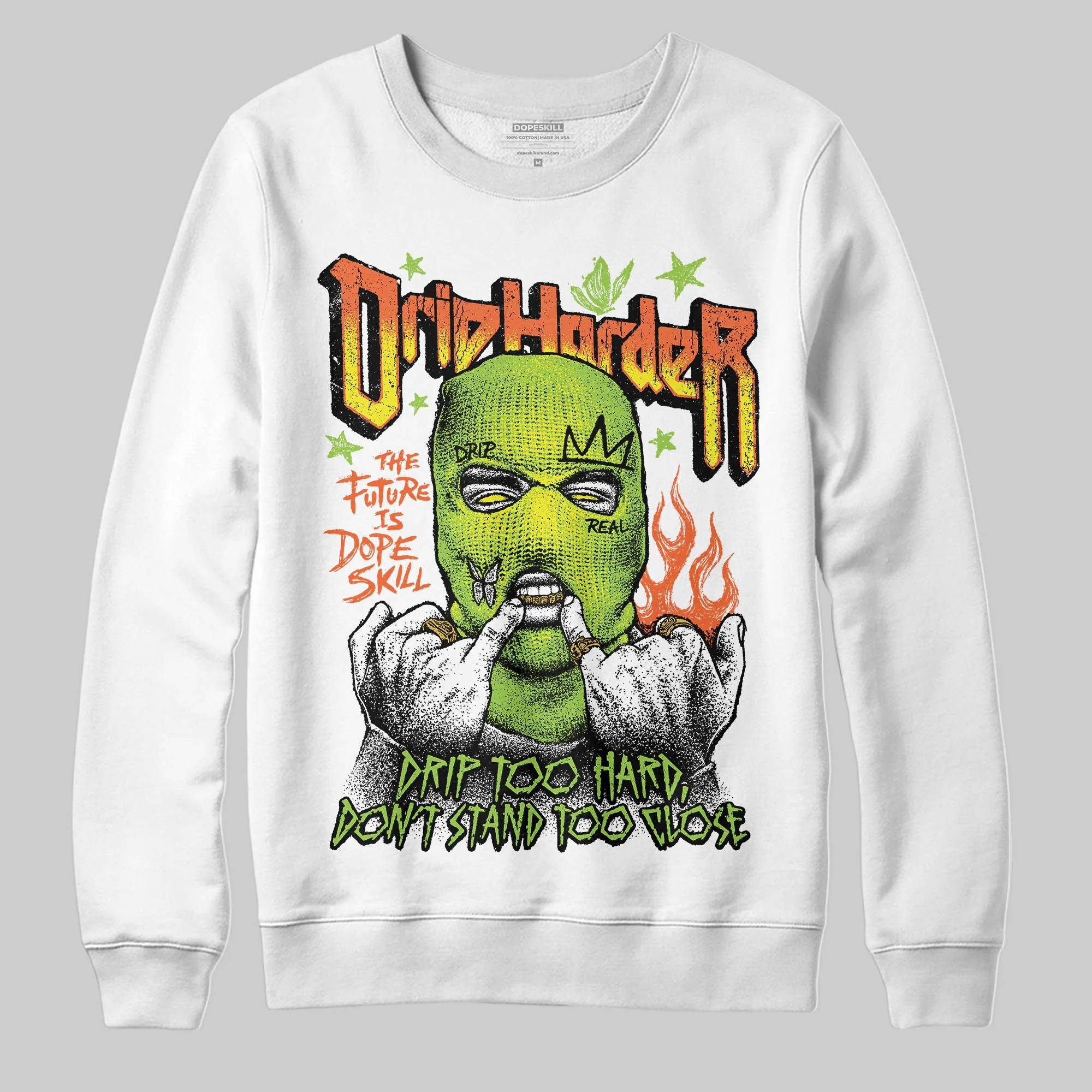 Neon Green Collection DopeSkill Sweatshirt Drip Harder Graphic - Image 2