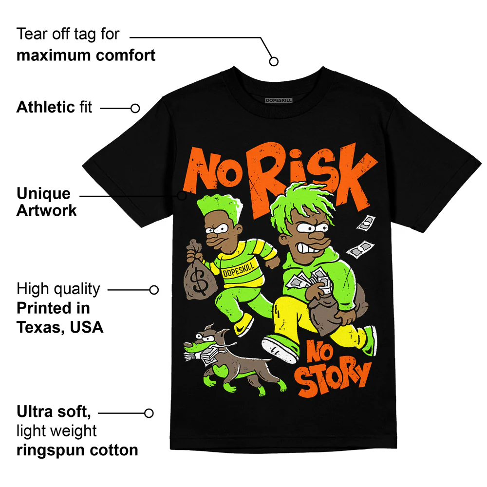 Neon Green Collection DopeSkill T-Shirt No Risk No Story Graphic - Image 3