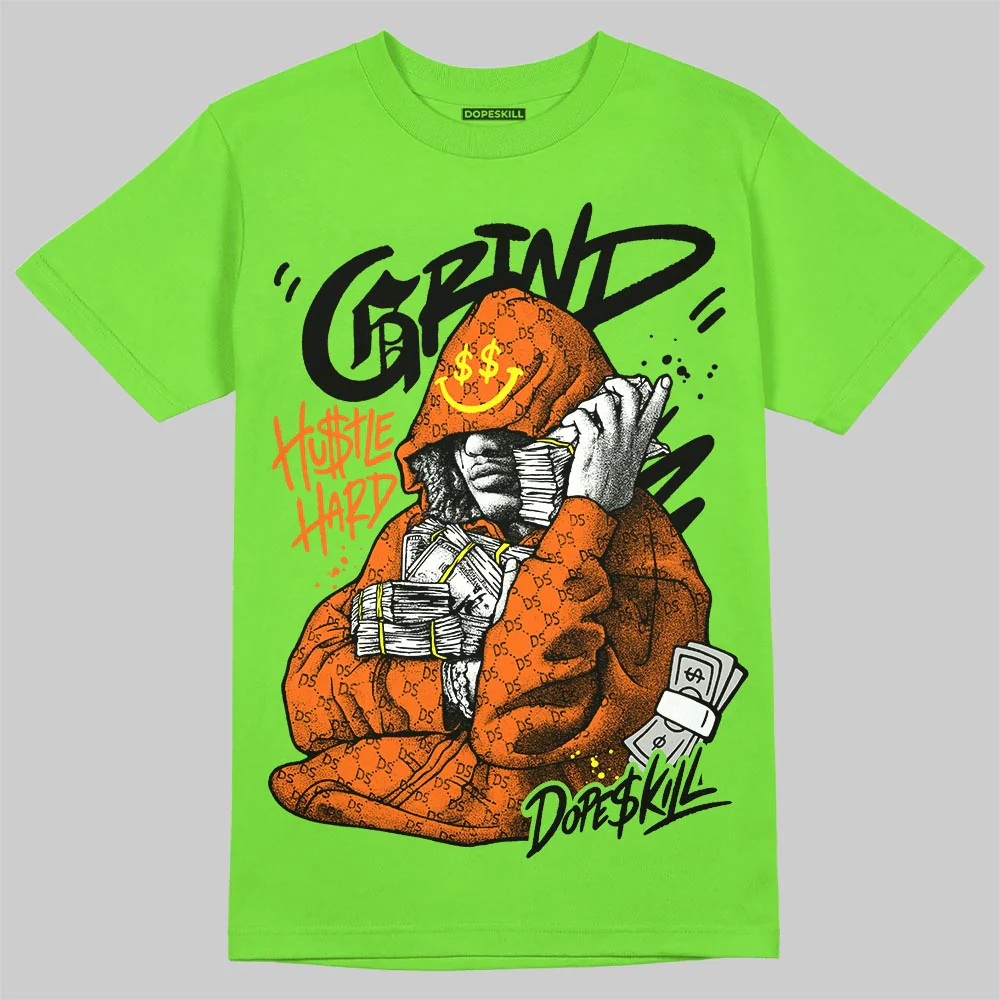 Neon Green 'Grind Pray' DopeSkill Graphic T-Shirt - Image 3