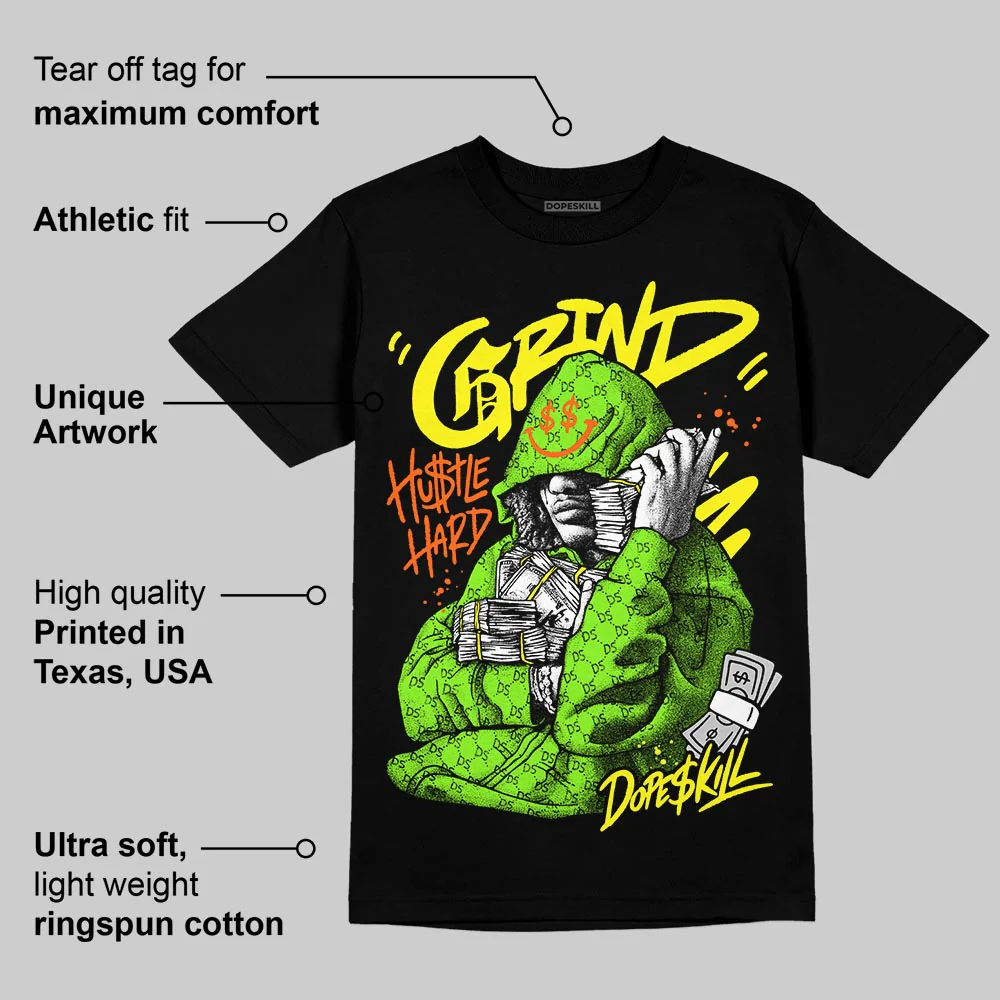 Neon Green 'Grind Pray' DopeSkill Graphic T-Shirt - Image 4