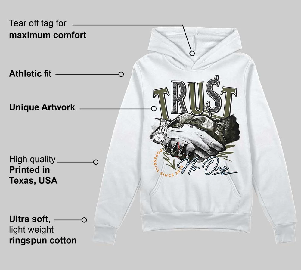Olive 5s DopeSkill Hoodie Sweatshirt Trust No One Graphic - Image 3
