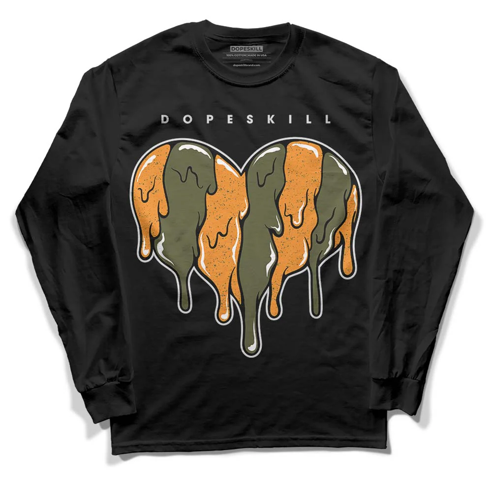 Olive 5s DopeSkill Long Sleeve T-Shirt Slime Drip Heart Graphic - Image 2