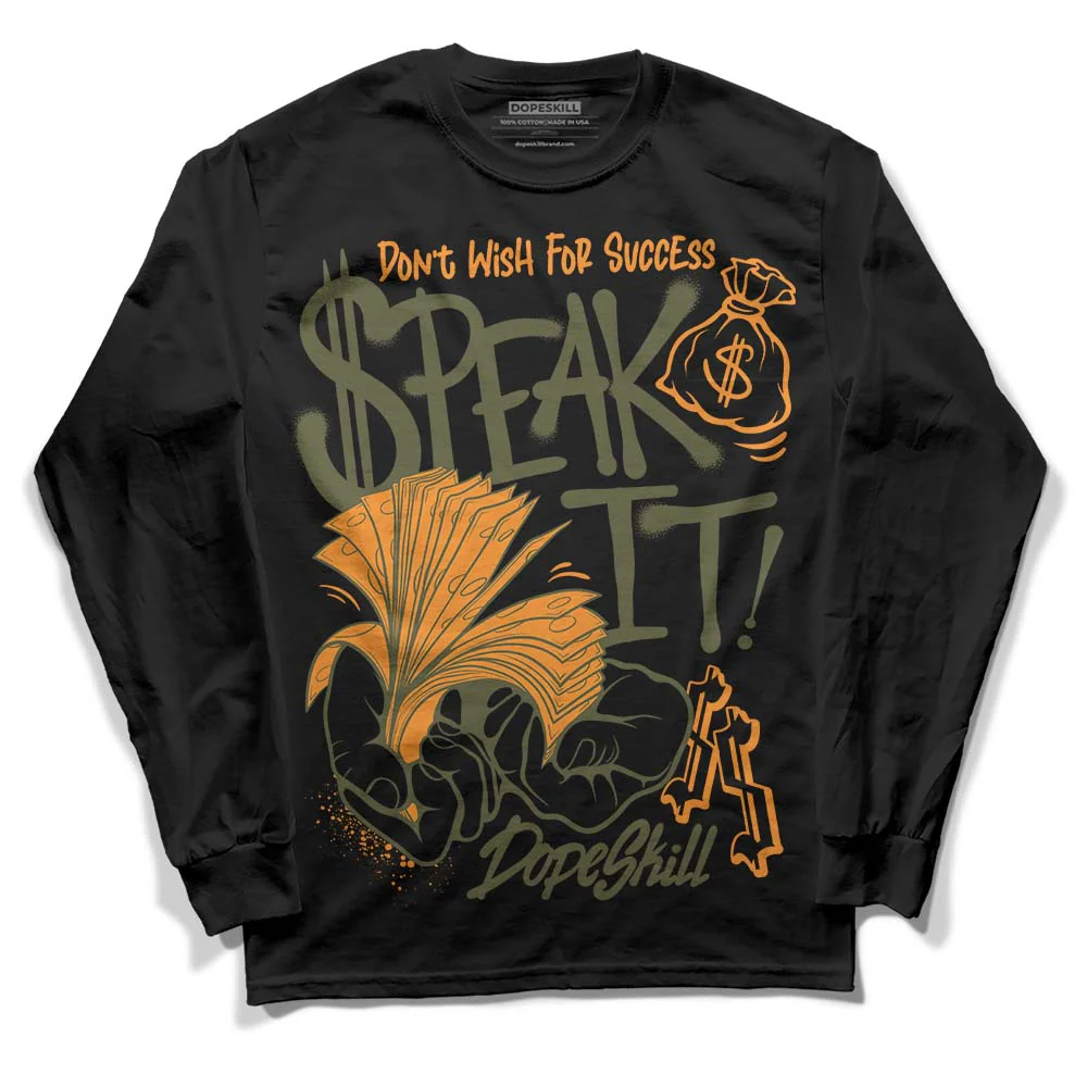 Olive 5s DopeSkill Long Sleeve T-Shirt Speak It Graphic - Image 2