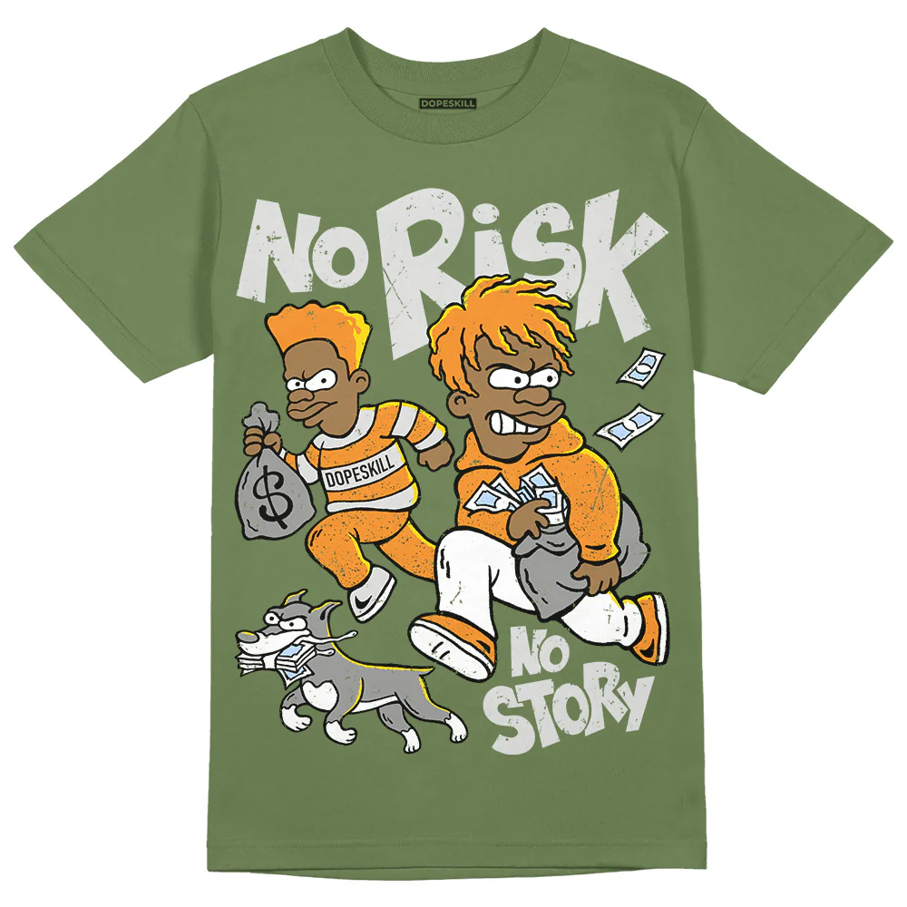 Olive 5s DopeSkill Olive T-shirt No Risk No Story Graphic