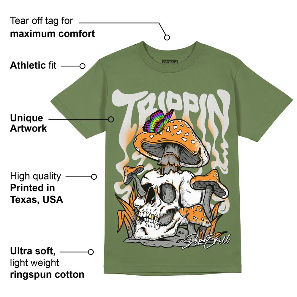Olive 5s DopeSkill Olive T-shirt Trippin Graphic - Image 2