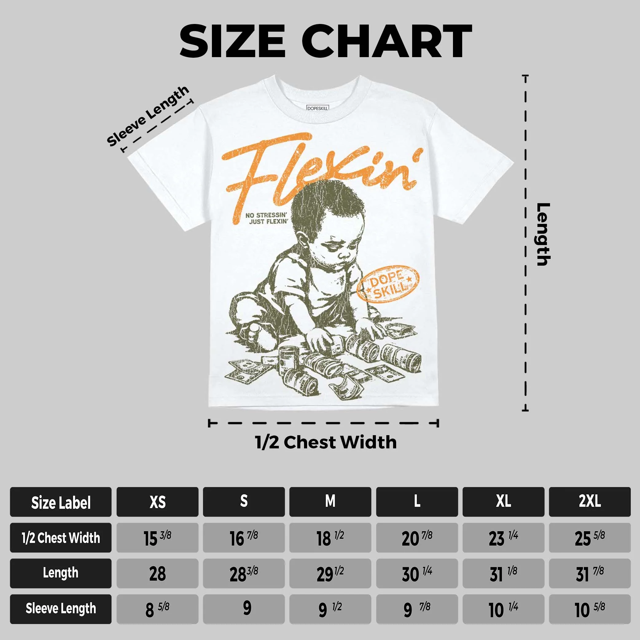 Olive 5s DopeSkill Oversize Print T-Shirt Flexin' Graphic - Image 2