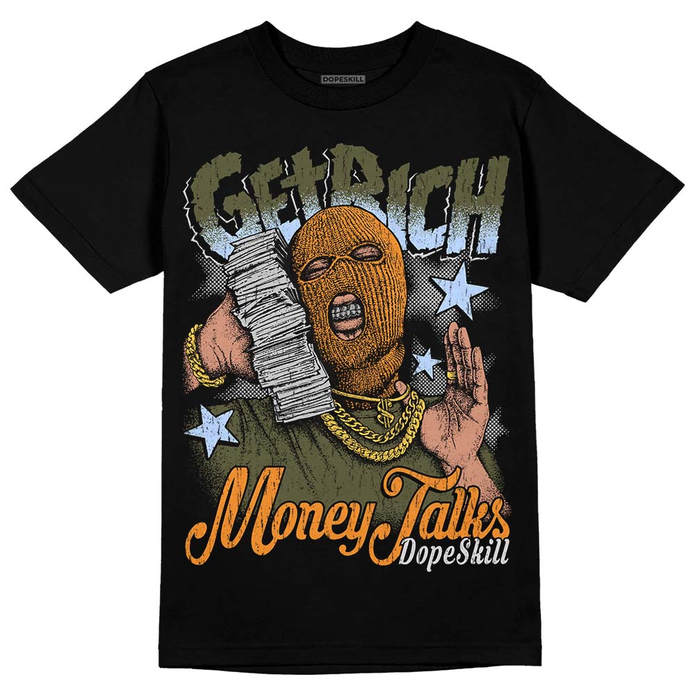 Olive 5s DopeSkill T-Shirt Get Rich Graphic - Image 2