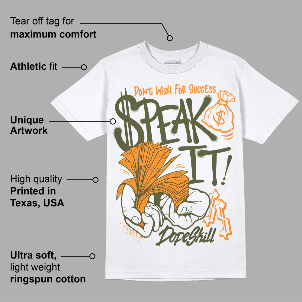 Olive 5s DopeSkill T-Shirt Speak It Graphic - Image 3