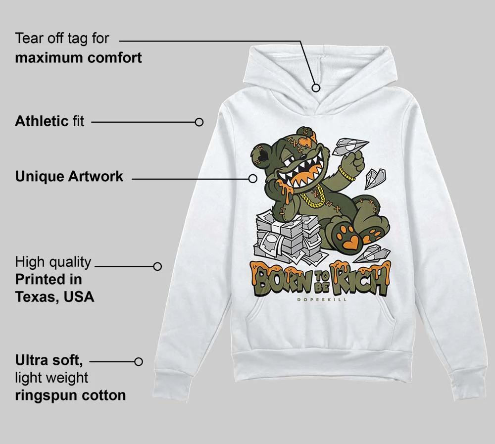 Olive Collection DopeSkill Hoodie Sweatshirt Born To Be Rich Graphic - Image 3