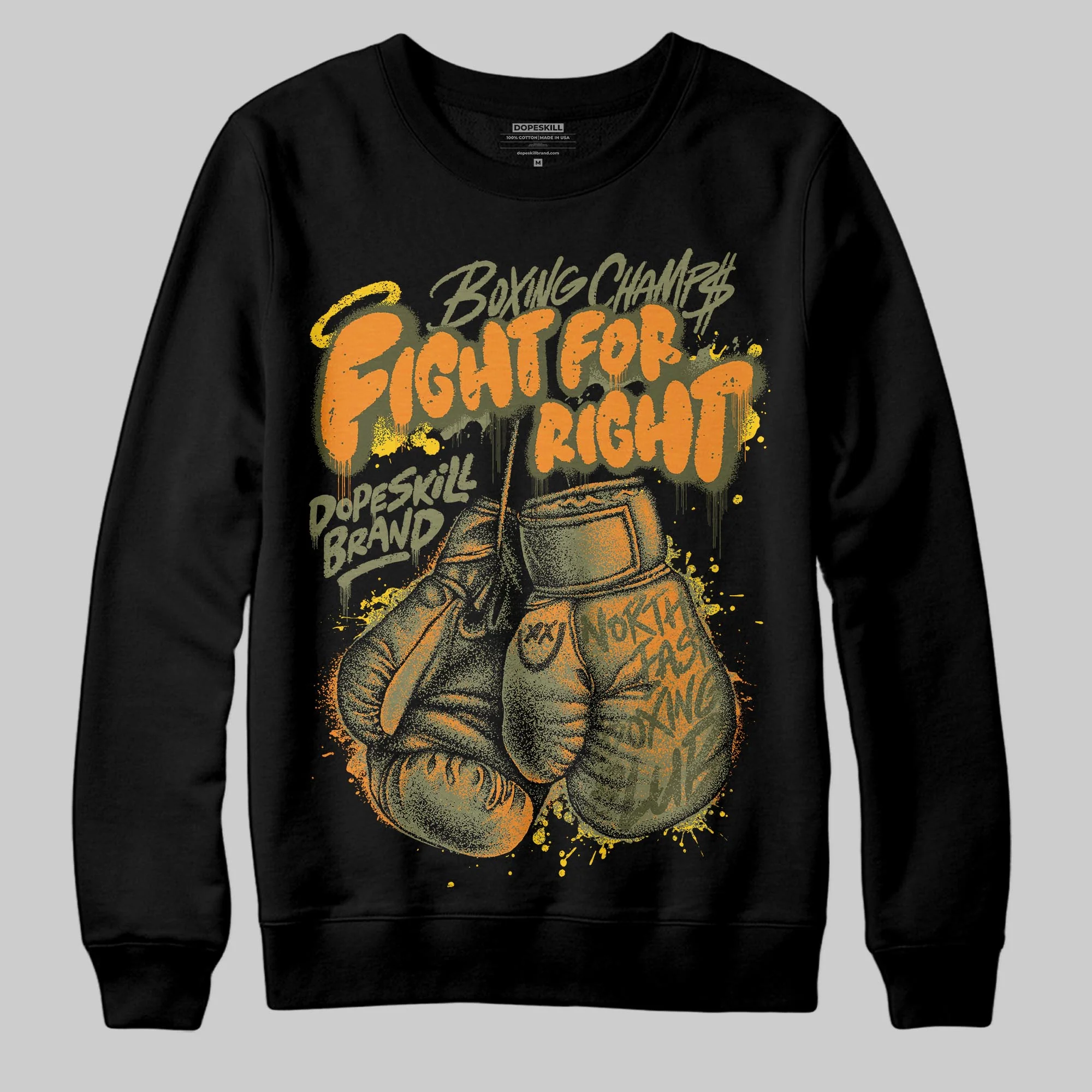 Olive Collection DopeSkill Sweatshirt Fight For Right Graphic - Image 2