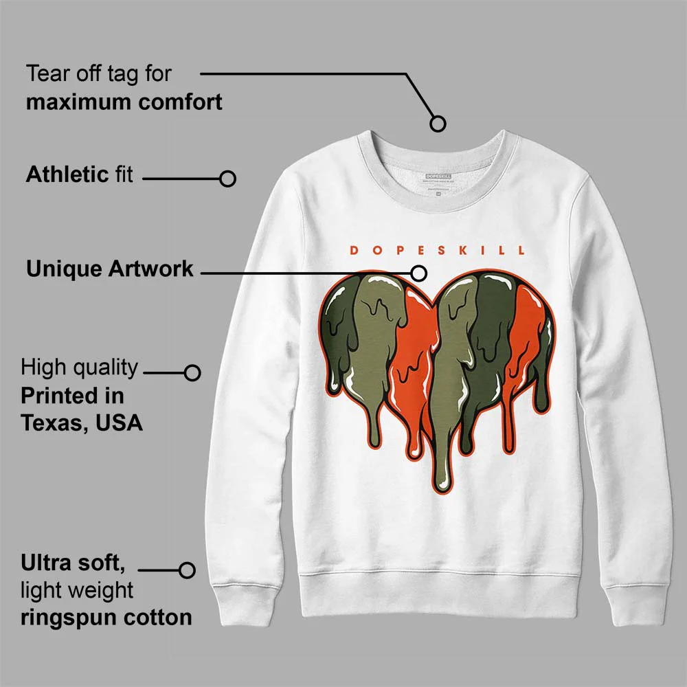 Olive Collection DopeSkill Sweatshirt Slime Drip Heart Graphic - Image 3
