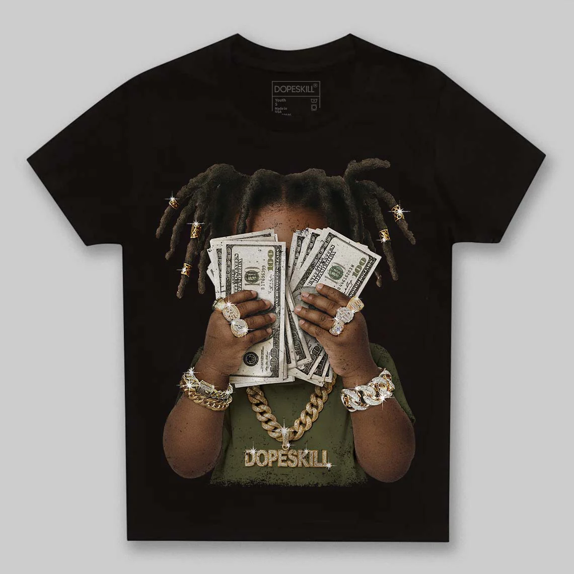 Olive Collection DopeSkill Toddler Kids T-shirt Rich Youth Graphic - Image 2