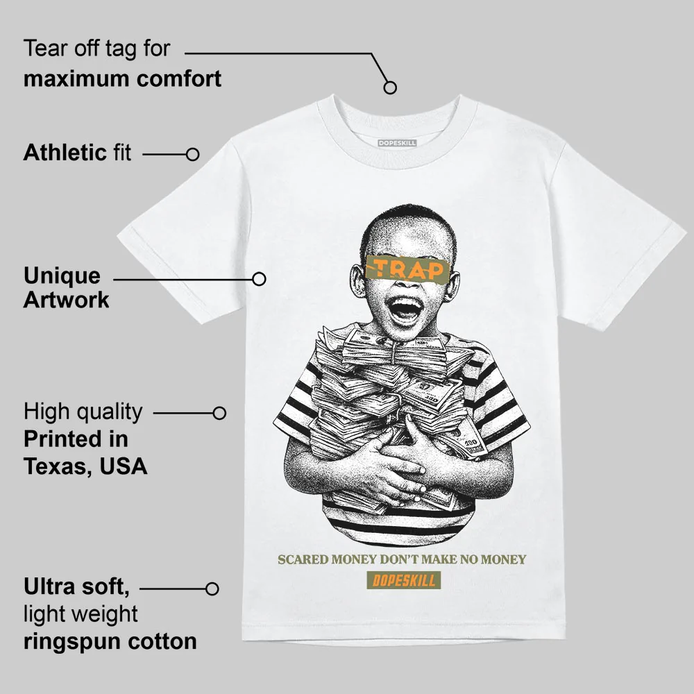 Olive 'Scared Money Don't Make No Money' DopeSkill Graphic T-Shirt - Image 4