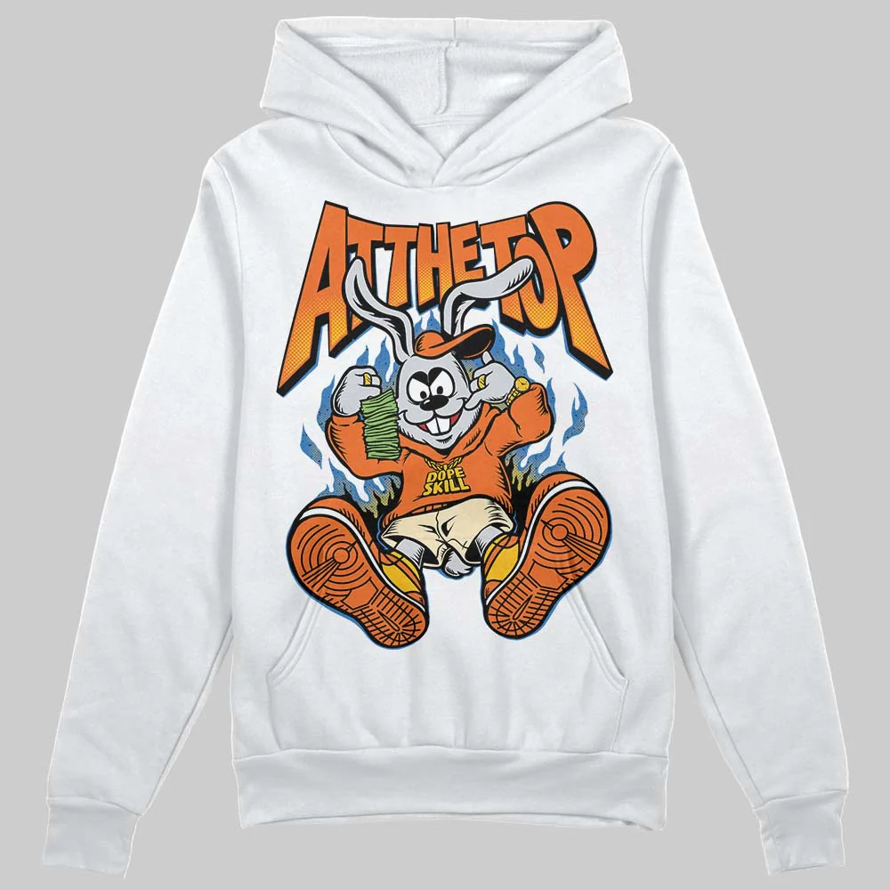 Orange Black White DopeSkill Hoodie Sweatshirt At The Top Graphic