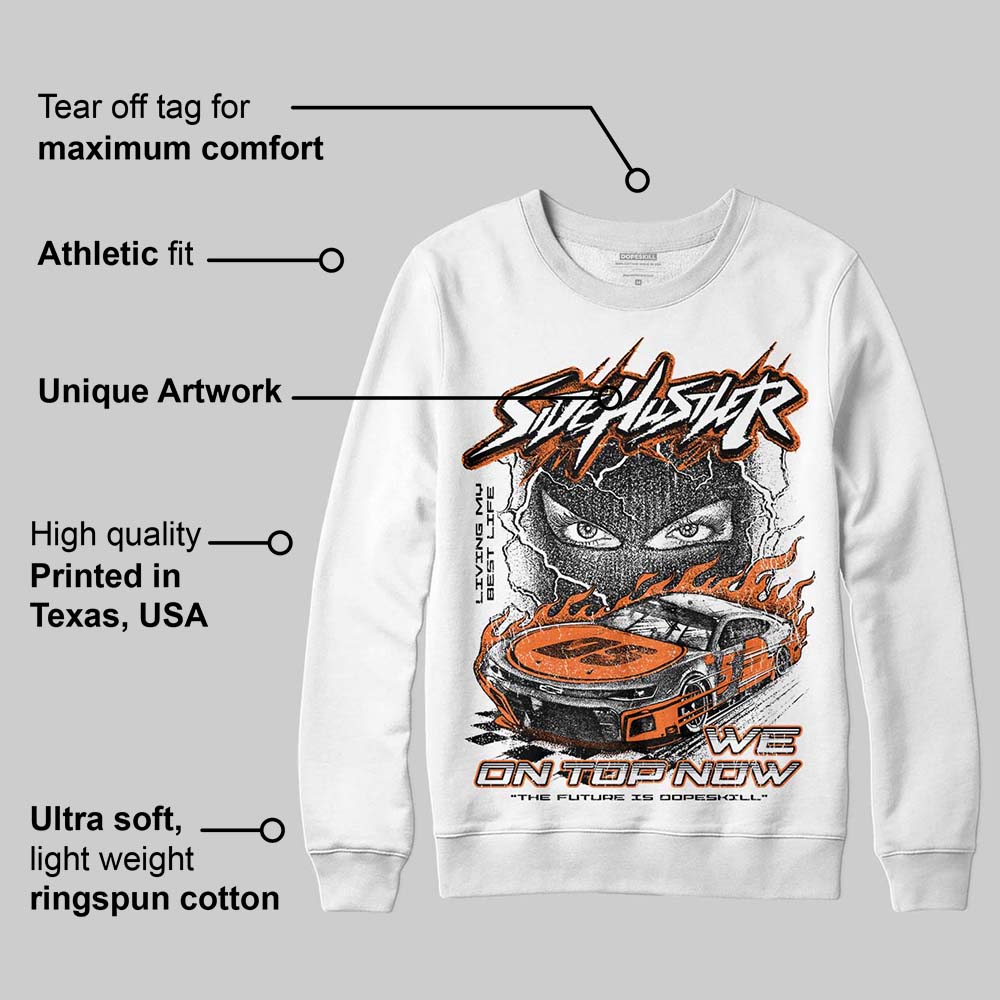 Orange Black White DopeSkill Sweatshirt New Side Hustler Graphic - Image 3