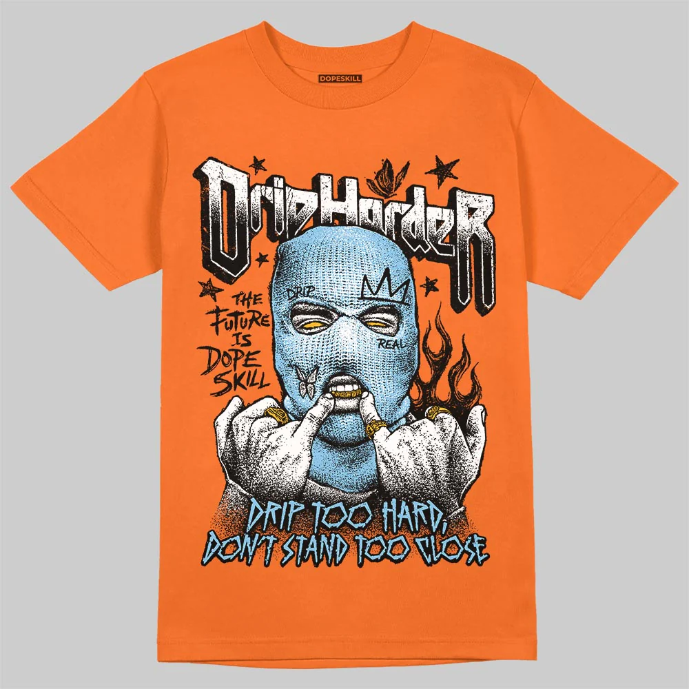 Orange Black White DopeSkill T-Shirt Drip Harder Graphic - Image 3
