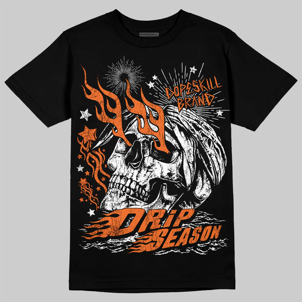 Orange Black White DopeSkill T-Shirt Drip Season Graphic - Image 2