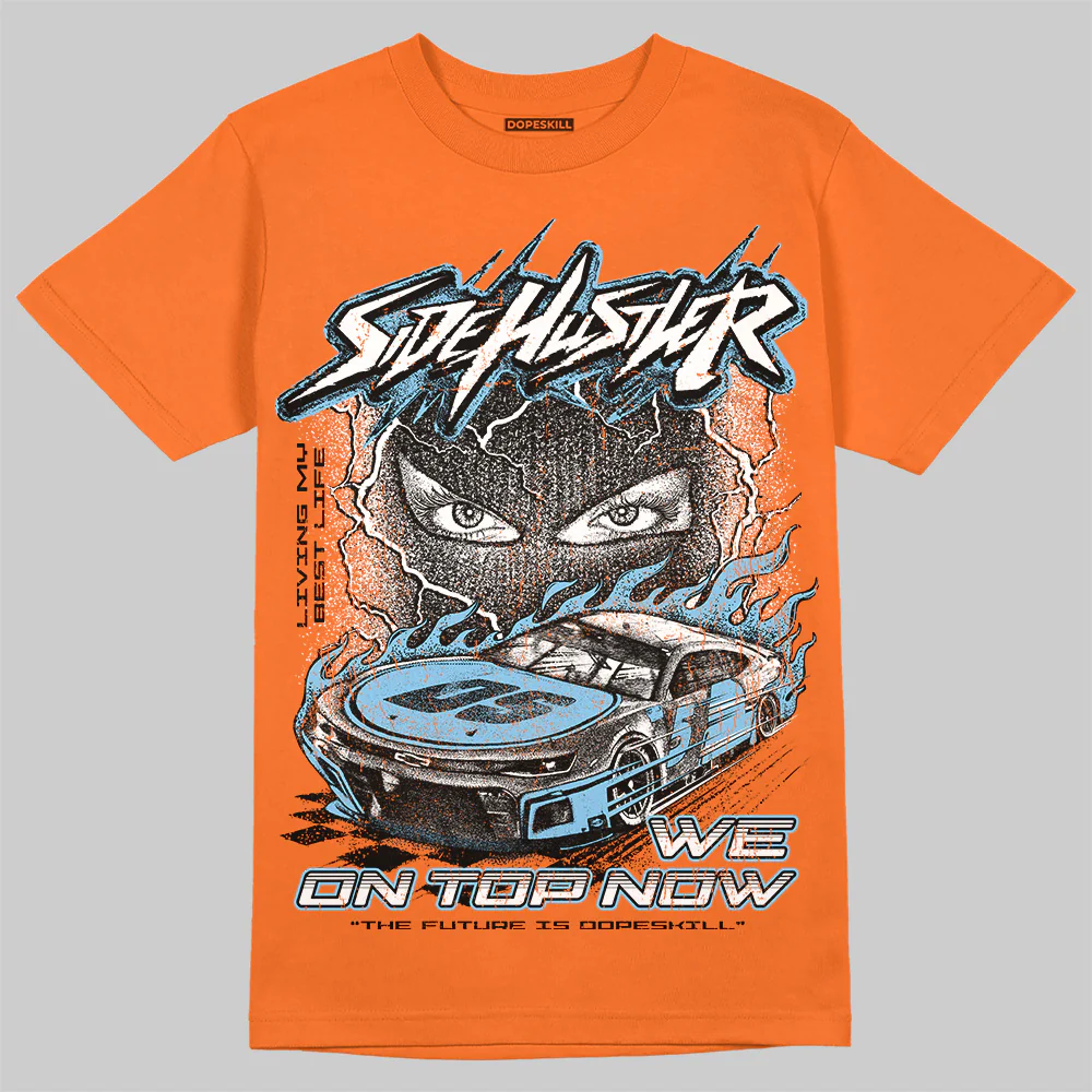 Orange Black White DopeSkill T-Shirt New Side Hustler Graphic - Image 3