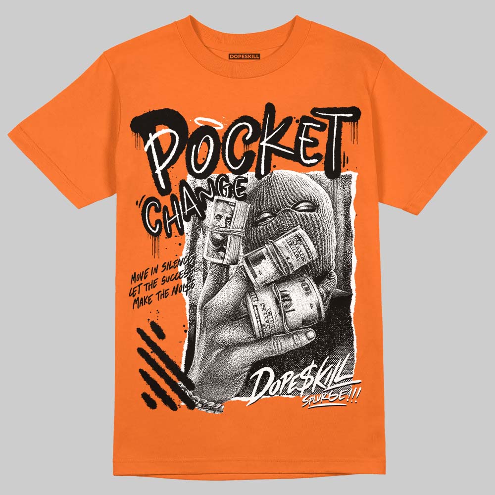 Orange Black White DopeSkill T-Shirt Pocket Change Graphic - Image 3