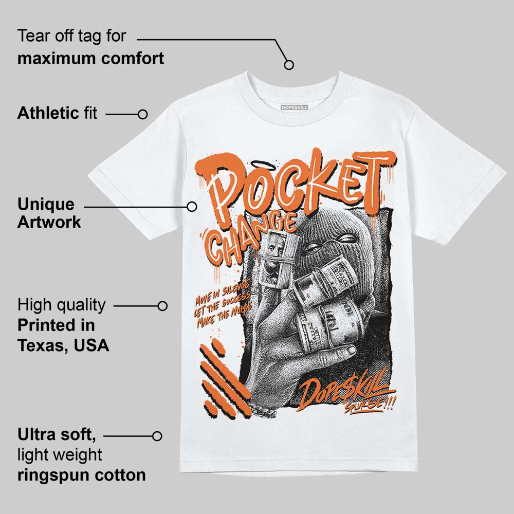 Orange Black White DopeSkill T-Shirt Pocket Change Graphic - Image 4