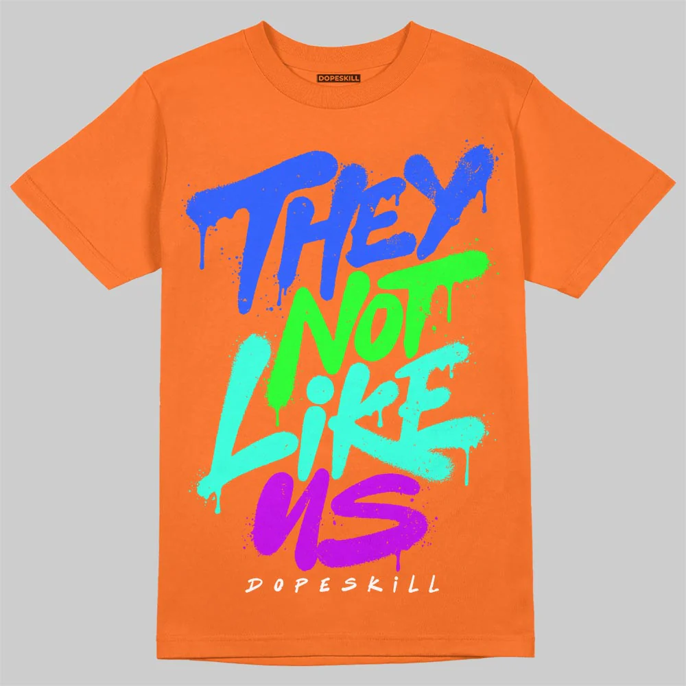 Orange Black White DopeSkill T-Shirt They Not Like Us Graphic - Image 3